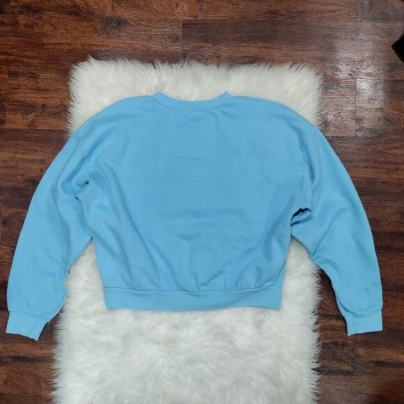 Aviator Nation Blue Lightning Bolt Design Crewneck Oversized Sweatshirt Size XS - Picture 3 of 11